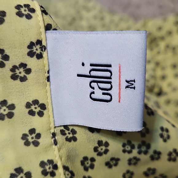 Cabi Viola Daisy Print Sleeveless Yellow  Collared Blouse - Picture 9 of 10
